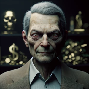 Generate a hyper-realistic detailed image of a loathsome vile ma...
