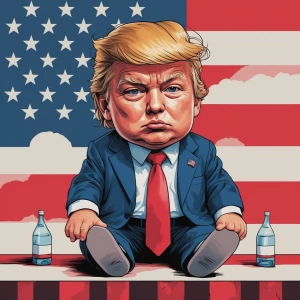 baby trump in carton and satiric style