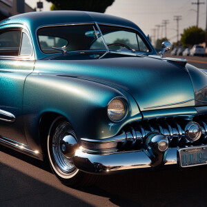 1951 mercury coupe, blue indiresent metallic paint