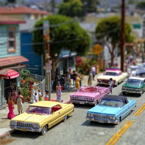 A macro view of a figueroa street in South Central los Angeles,...