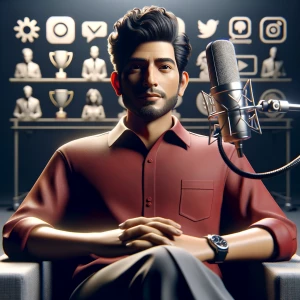 create a hyper-realistic 3D male character sitting In a modern s...
