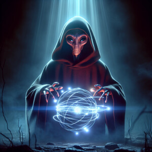 An alien wizard resides in the underworld after death, harnessin...