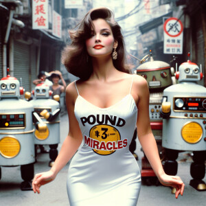 Color film photograph of stunning 25-year-old brunette woman dan...