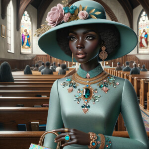 A 3-D realistic illustration of an African American woman insid...