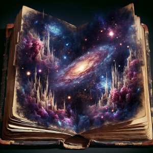 The universe exists within the pages of an old book