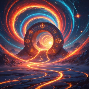 In the heart of a shimmering digital landscape, a swirling vorte...