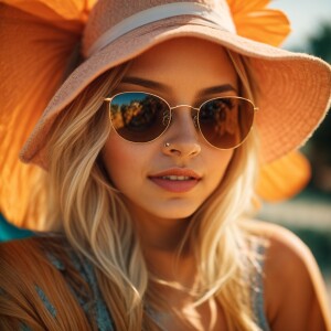 Selfie, sunny, outside, girl