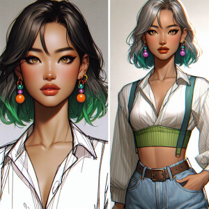 Craft a vivid character sketch of a young African American woman...