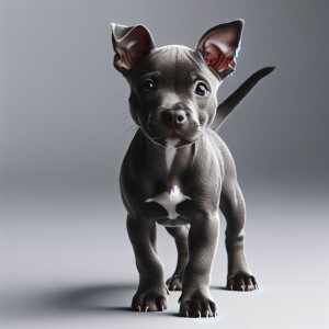 A gray small pitbull