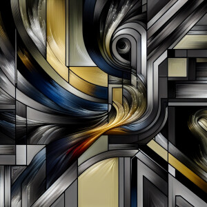 Picture a captivating display of bold lines and shapes intertwin...