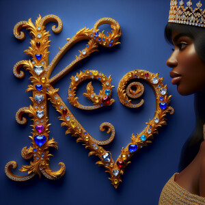 VCraft a 3-D image showcasing the name 'KAREN' in a luxurious go...