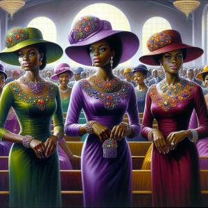 In a modern church setting, enhance the color vibrancy subtly. F...