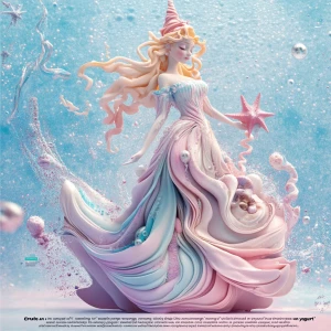 "Create an image of a princess embodying the concept of 'starfis...