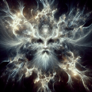 A shimmering, foreboding entity with asymmetrical features, exud...