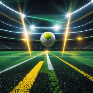 Prompt: Cinematic sports backdrop for a soccer team, dramatic an...