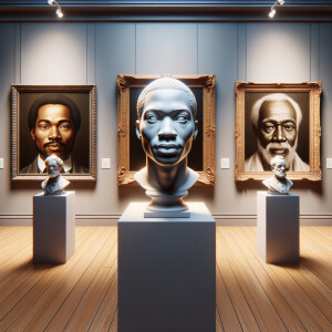 Design a close-up, detailed 3D view inside an African-American m...