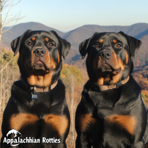 Design a website banner featuring the name "Appalachian Rotties"...