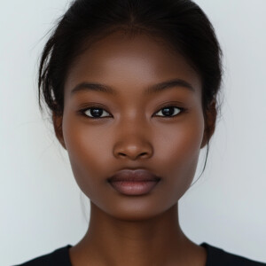 Create a portrait of a 21-year-old Singaporean-African American...