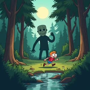 A stylized animated forest where everything looks cheerful — unt...