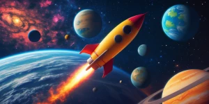I want to be riding a rocket through outer space passing planets...