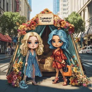 Illustrate a storybook cover featuring the chibi-style character...