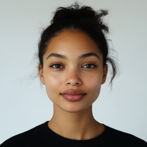 A 23-year-old African American woman with a cute appearance, a c...