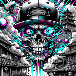 eye-catching heavy digital comic book Drip style digital paintin...