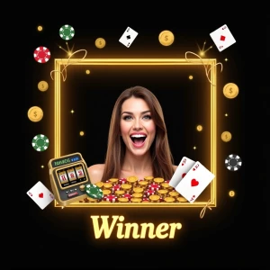 Create a vibrant image for an online casino business, incorporat...