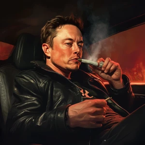 Elon Musk,smoking a joint, GTA style