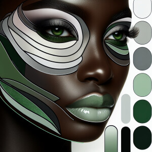 Create a sophisticated color palette with a mix of white, variou...