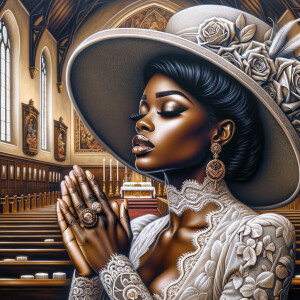 Render an airbrush oil painting of an African American woman wit...