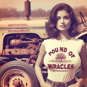 A faded color photograph from the early seventies of a gorgeous...