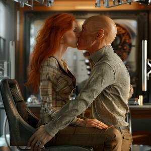 A photorealistic high resolution image. Light ginger haired fema...