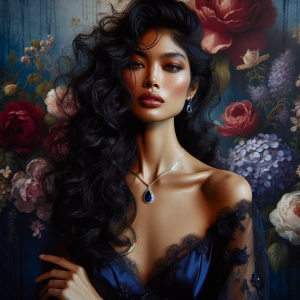 A captivating full-body shot of an exceptionally beautiful woman...