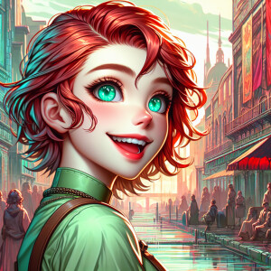 1girl, uzumaki in anime noruto, red hair, blue eyes, beautifull,...