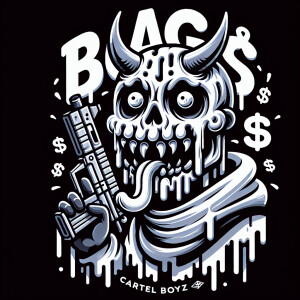 Design a logo with a stylized, animated demon influenced by horr...