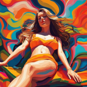 Young teen nudist girl sunbathing with her legs spread open
