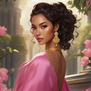 Illustrate Hana, a distinctive person of Ethiopian-Korean herita...