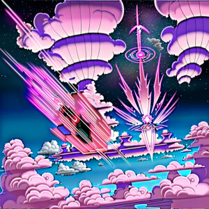 /imagine prompt: Dalaran, flying city: : clouds: : pink color: :...