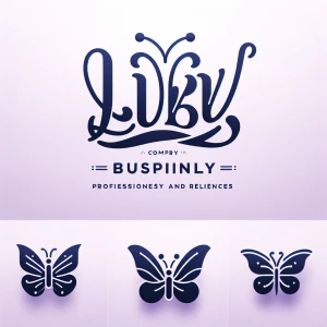 Leters BABY LUVS in 5different calligraphys and fonts. Butterfly...