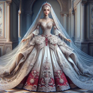 hyper realistic photography, look to the front, a Turkish bride...