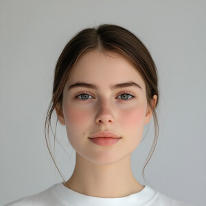 A 21-year-old Californian woman with a clean face, looking direc...