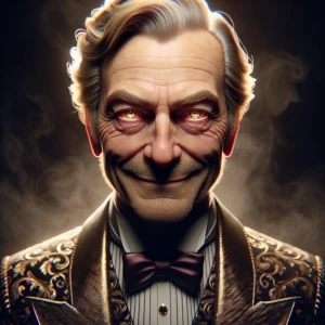 Generate a hyper-realistic detailed image of a loathsome vile ma...