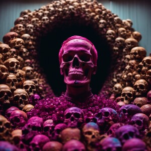 A person made from skulls