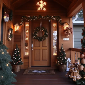 Create a gingerhouse themed porch, cute, warm