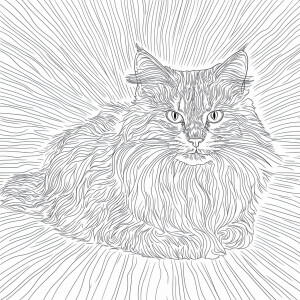 Generate a coloring book-style image in hyper realistic style fe...