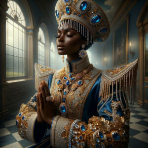 Create an illustration that embodies spirituality and a deep con...