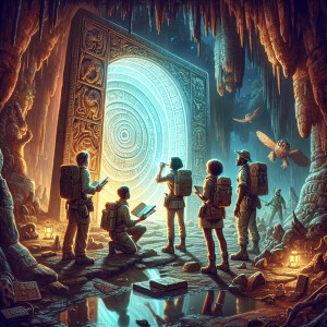 "Illustrate a moment of awe-inspiring discovery deep within an a...