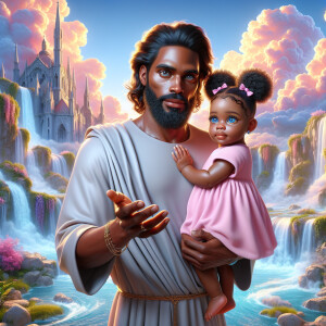 Create a 3D realistic artwork featuring the phrase 'Jesus Saves'...