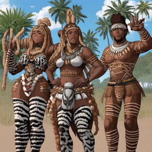 African zulu warriors